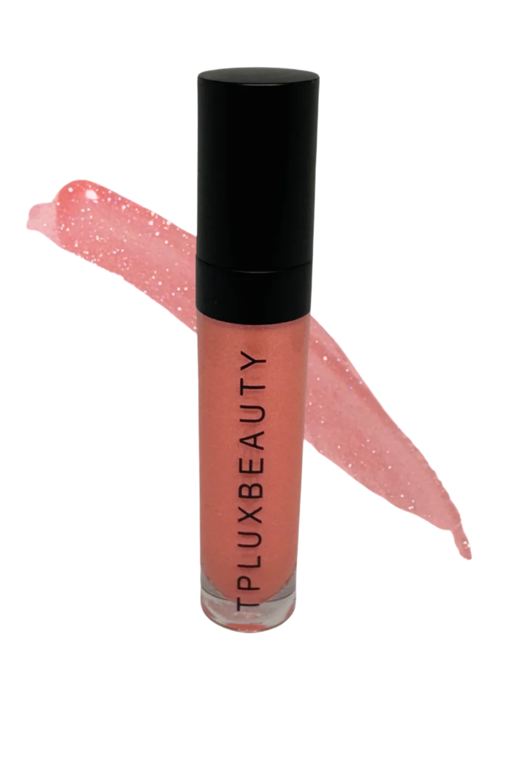 pink swatch with pink lip gloss on top